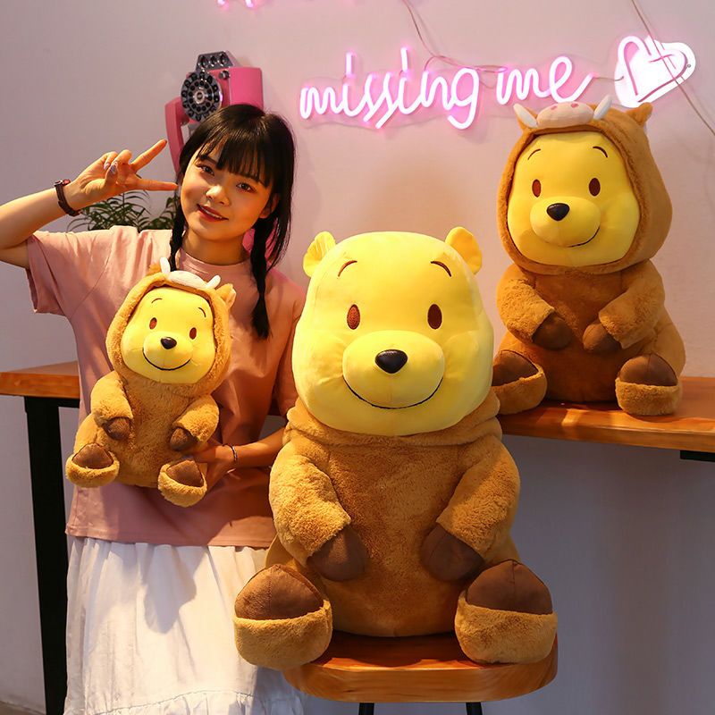 Trái tim cô gái Búp bê Winnie the Pooh Búp bê đồ chơi sang trọng Winnie the Pooh cho bạn gái Món quà sinh nhật Gấu bông