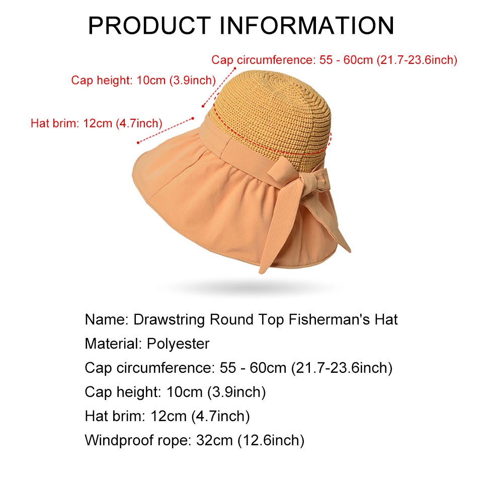 Mũ Tai Bèo Rộng Vành Che Nắng Thiết Kế Thắt Nơ Phong Cách Ngư Dân Mới Dành Cho Nữ