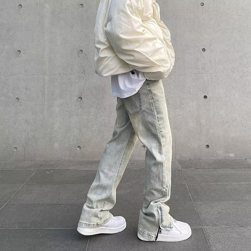 Quần Jean nam Dài Dáng Suông Kiểu Đường Phố Nhật quần jean nam rách gối Bản Cá Tính quần bò rách gối Nam Và Nữ