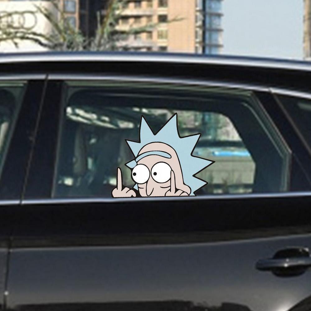DARNELL Miếng Dán Hình Rick Mort Thời Trang Trang Trí Kính Xe Hơi