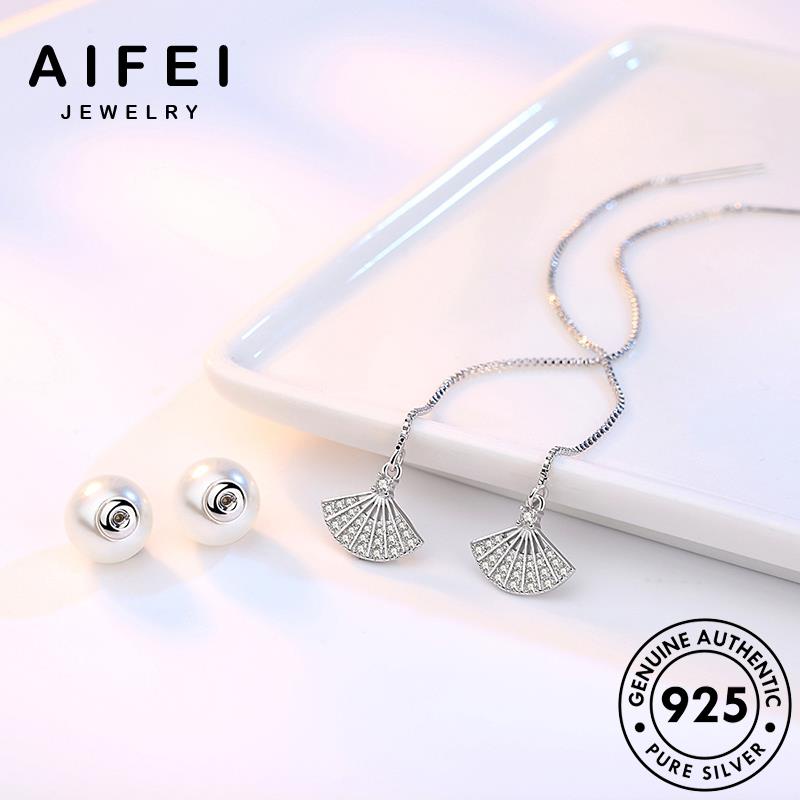 AIFEI JEWELRY vành bạc tua bản bông kiện khuyên quạt thật sức nguyên ngọc Thời hàn xỏ nữ 925 thời trai phụ trang quốc tai tròn E646