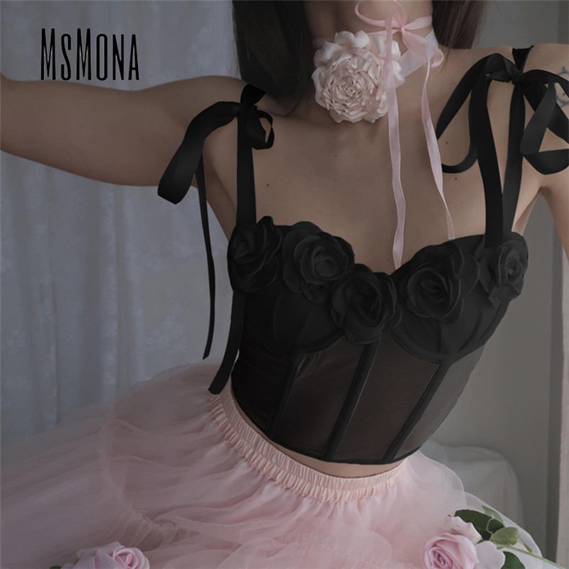 Áo Tank Top Hai Dây Dáng Ôm Màu Trơn Họa Tiết Hoa Thời Trang 2023 Cho Bạn Gái