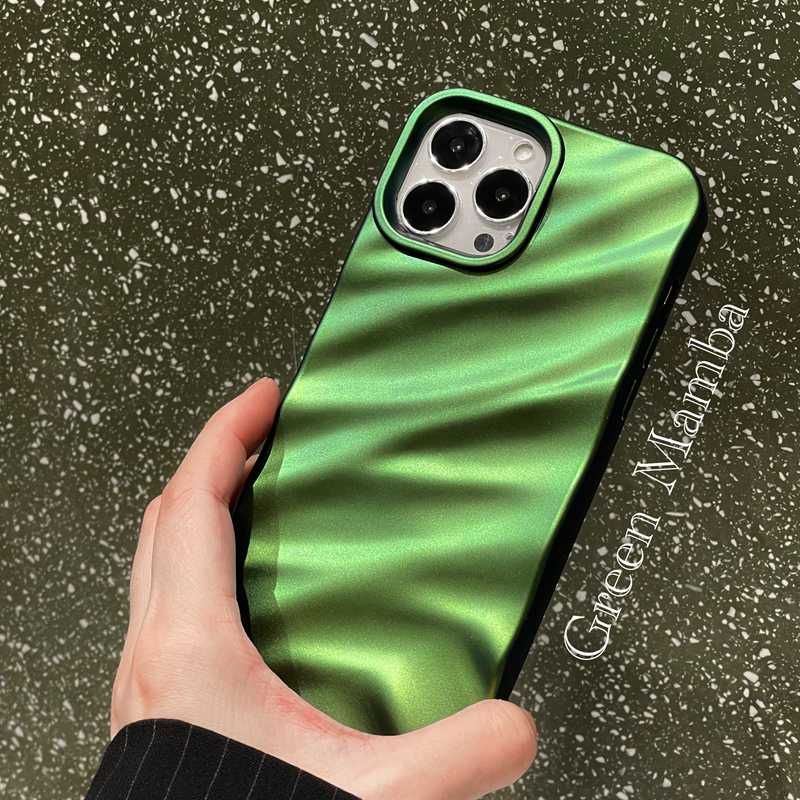 Ốp Điện Thoại Màu Xanh Lá Lấp Lánh Sang Trọng Cho IPhone 11 12 13 14 Pro Max 14 Plus