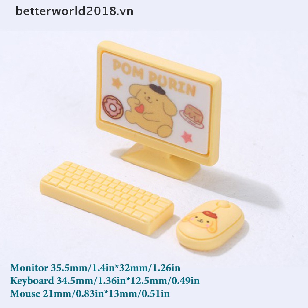 Bộ Bàn Phím + Chuột + Màn Hình Mini Trang Trí Nhà Búp Bê