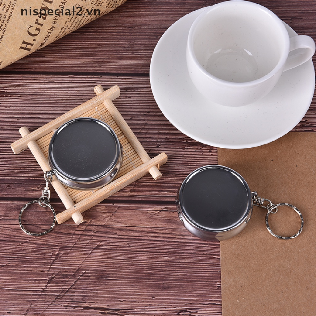 Gạt Tàn Thuốc Hai Lớp Bằng Thép Không Gỉ Có Móc Khóa Tiện Lợi