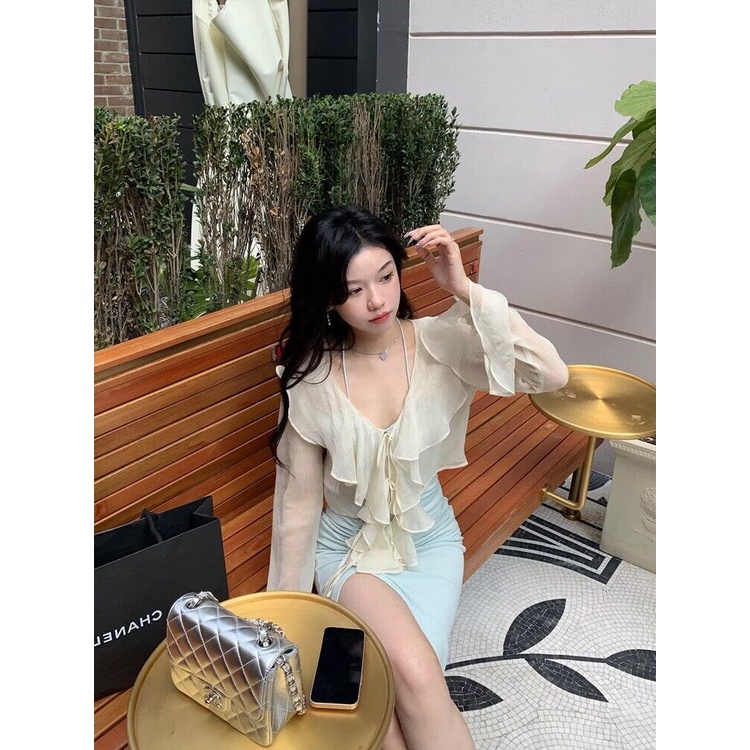 Áo Khoác Cardigan Chiffon Mỏng Chống Nắng Phong Cách Mới Mùa Hè 2023 0759 Cho Nữ