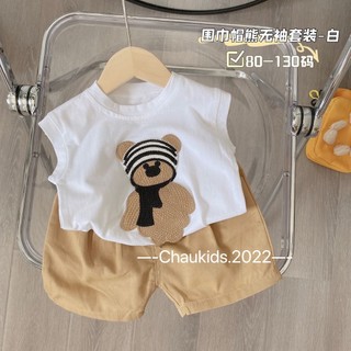 Sale bộ 3 lỗ cotton chú gấu size 10-18kg