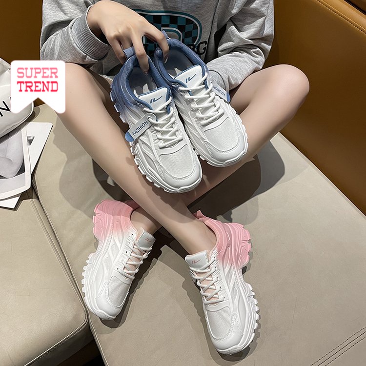 Giày Thể Thao Màu Gradient Siêu Nhẹ Thoáng Khí Thời Trang Mùa Hè Cho Nữ