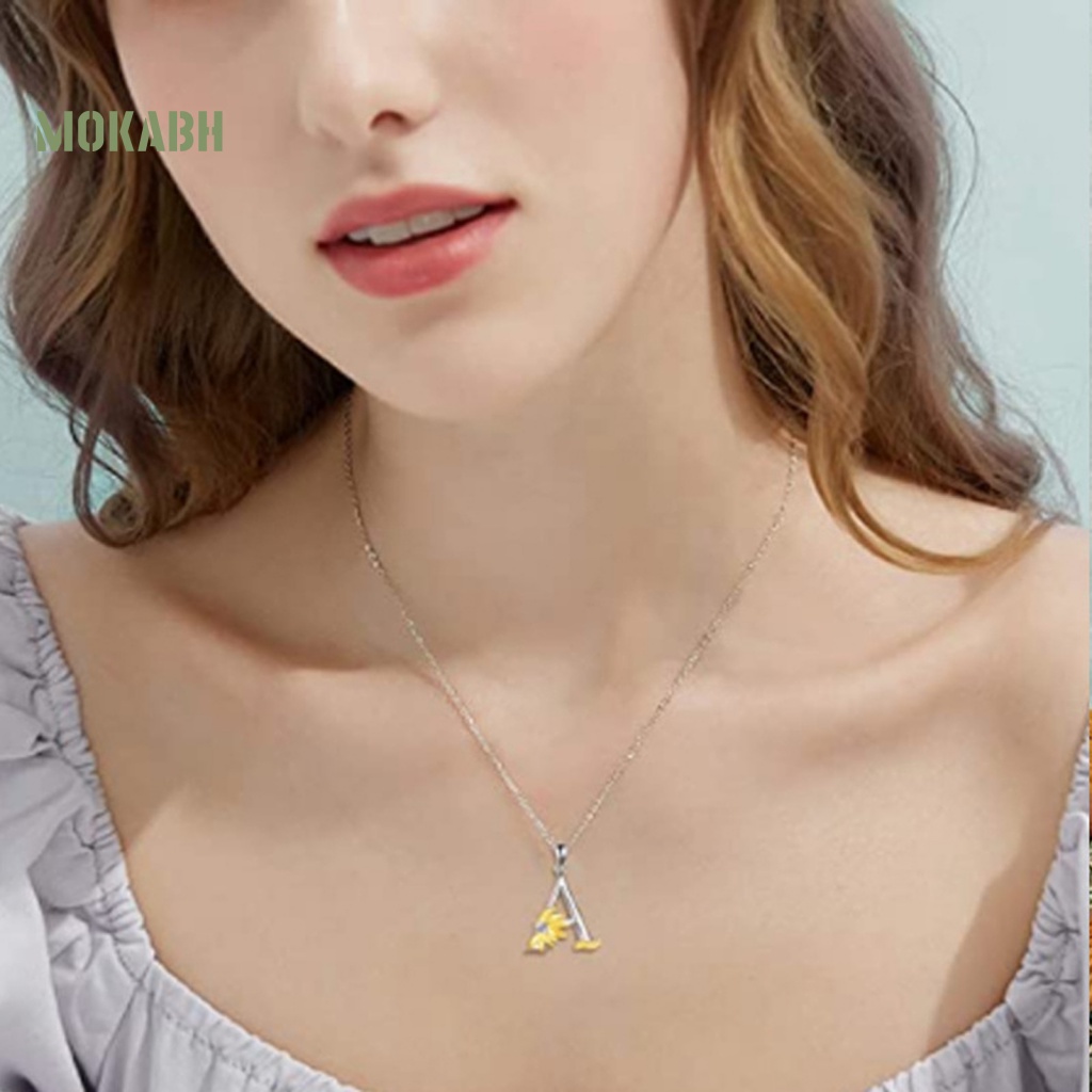 Vòng cổ Mặt Hoa Hướng Dương Đính Đá Lấp Lánh Chống Mài Mòn Thanh Lịch Cho Nữ