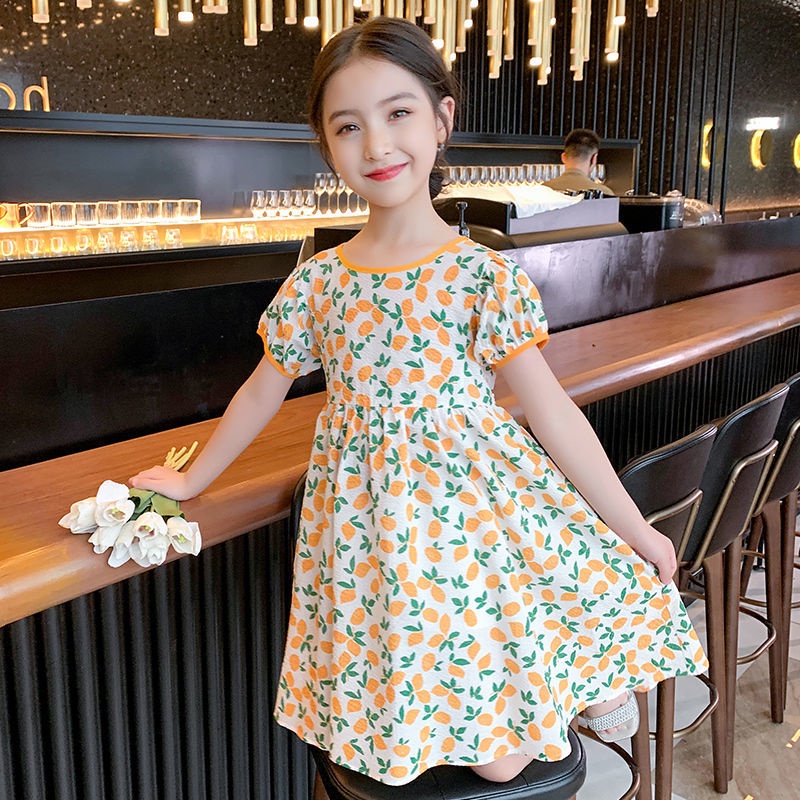 Đầm Công Chúa Dài Trung Bình In Hoa Thời Trang Mùa Hè Cho Bé Gái