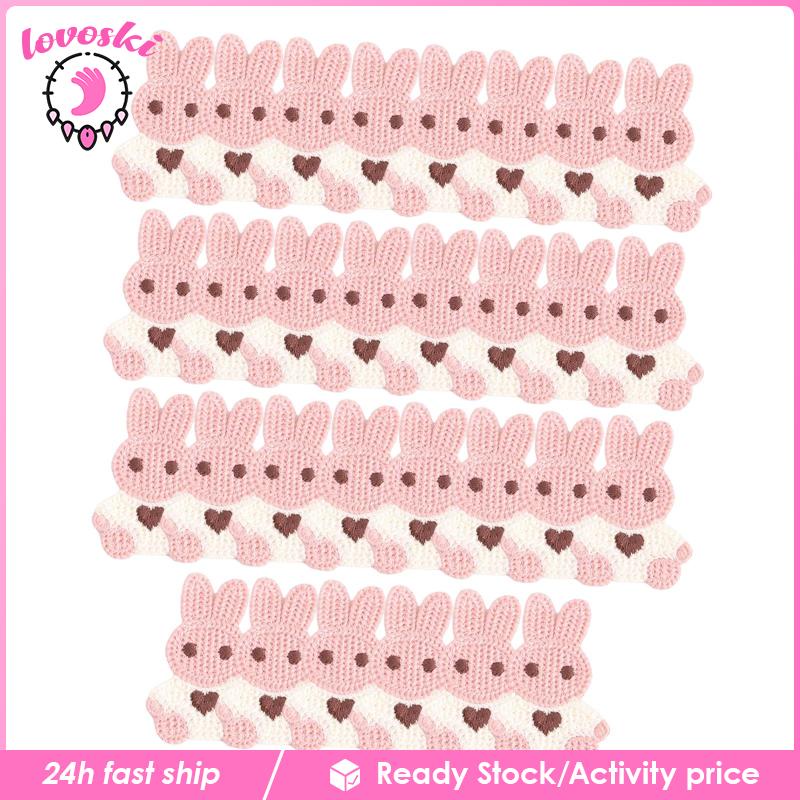 [Lovoski] Miếng Dán Trang Trí Ba Lô / Váy Jean Hình Thỏ Nhỏ