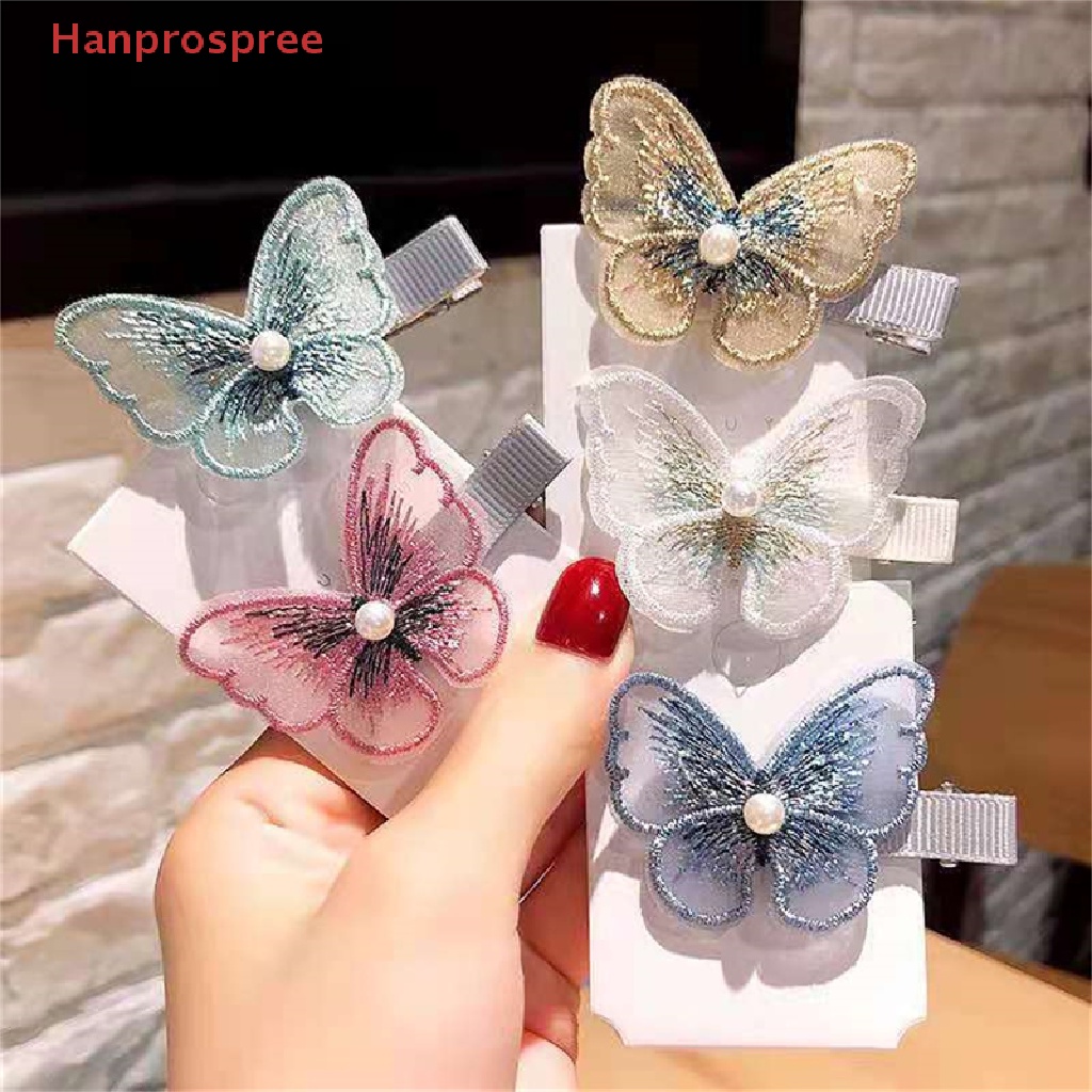 Kẹp Tóc Hình Bướm Phối Ren Dễ Thương Cho Nữ