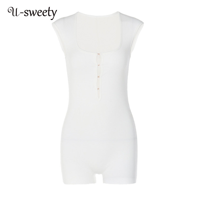 Jumpsuit Sát Nách Cổ Chữ U Màu Trơn Thời Trang 2023 Cho Nữ | BigBuy360 - bigbuy360.vn