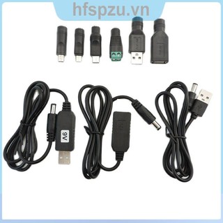 Dây cáp tăng áp usb sang dc 5v 9v 12v usb type a mini 5pin type c 5.5x2.1mm vnh2