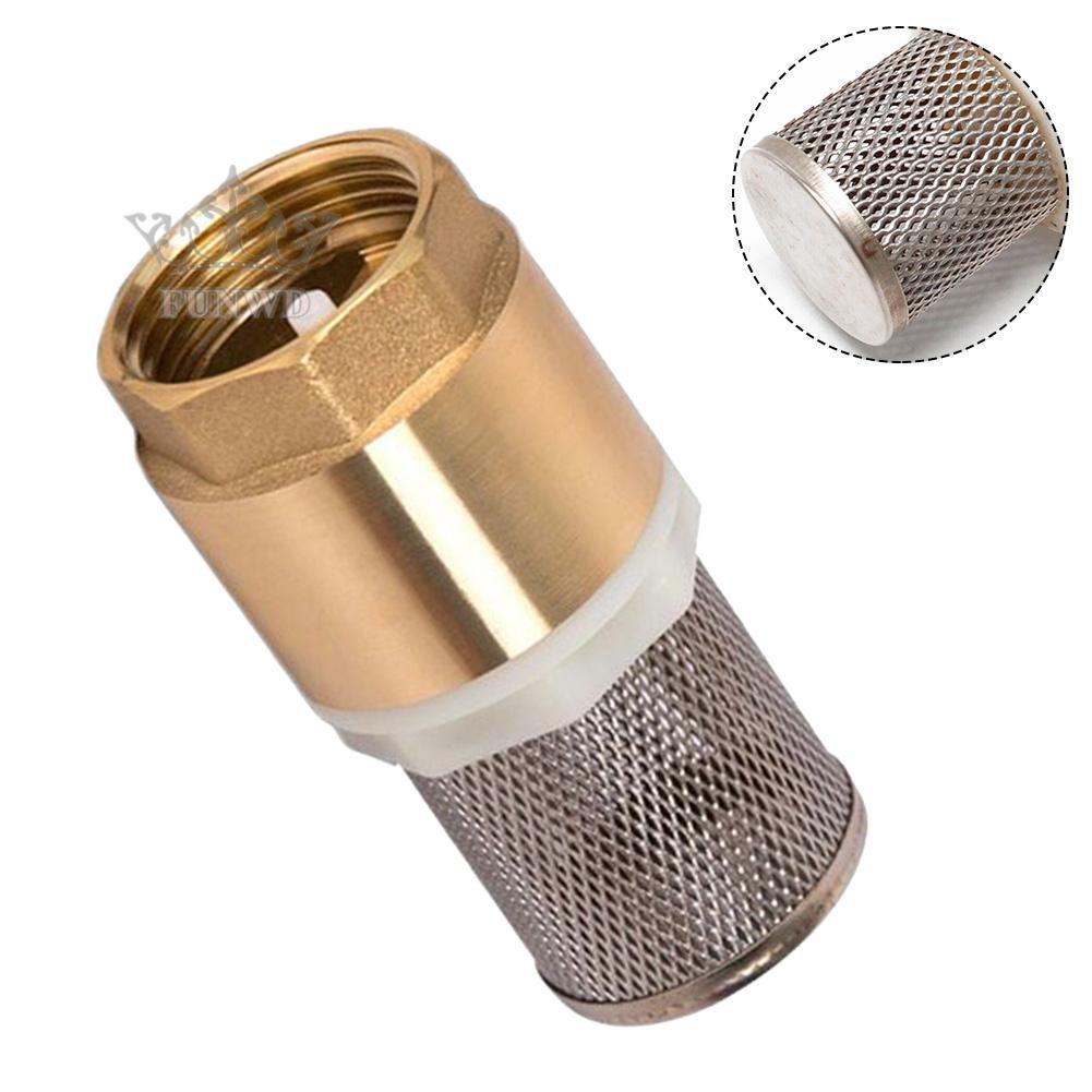 【FUNWD】Brass Valve DN20 26.16mm (3/4Inch) Check Valve Stainless Steel Basket Suction