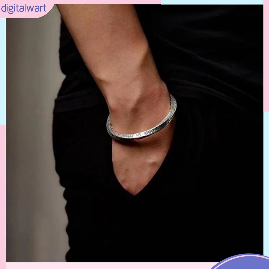 Vòng Đeo Tay Dạng Hở Màu Bạc Phong Cách Boho Màu Sắc Tùy Chỉnh Thời Trang Cho Nam [DIL]