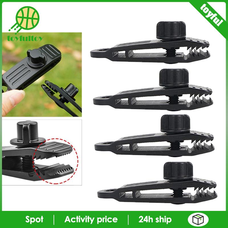 Set 4 Kẹp Lều Cắm Trại Bằng Nylon Kèm Ốc Vít Cố Định Ngón Tay