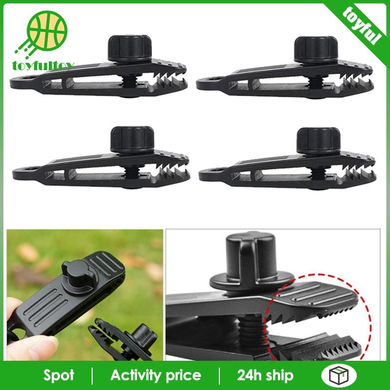 Set 4 Kẹp Lều Cắm Trại Bằng Nylon Kèm Ốc Vít Cố Định Ngón Tay