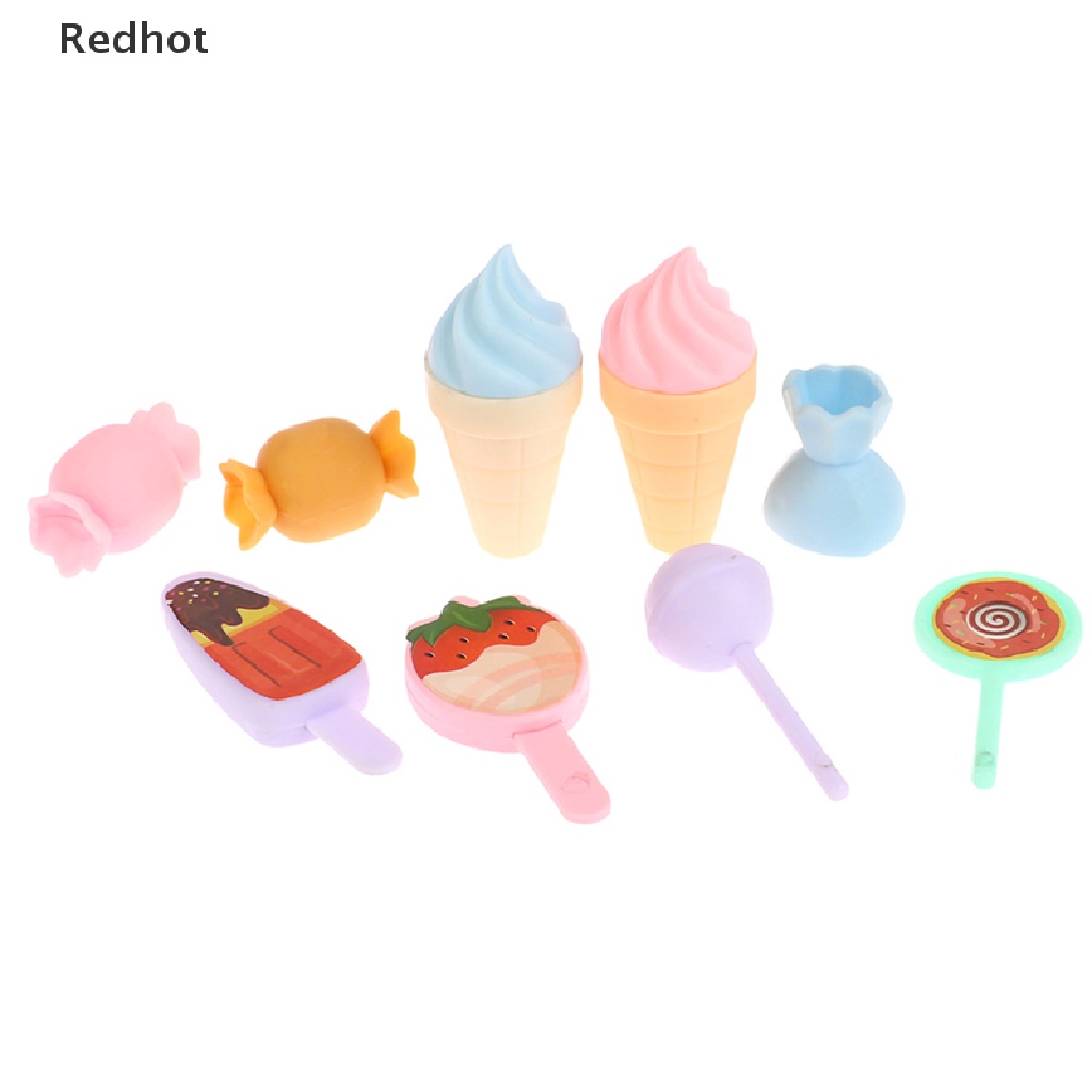 Bộ 9 Món Đồ Chơi Búp Bê Kẹo Mút Que Kem &lt; Redhot &gt; Bộ Thu Nhỏ