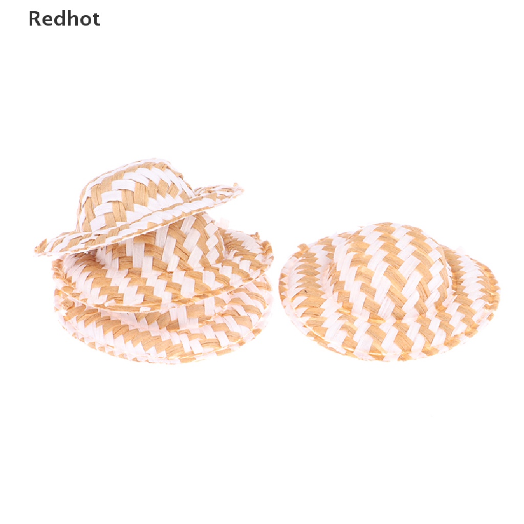 Set 10 Nón Rơm Mini 5cm Trang Trí Nhà Búp Bê