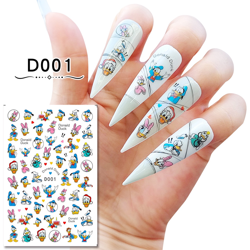 DISNEY Miếng Dán Trang Trí Móng Tay Hình Chuột Mickey 3D Độc Đáo