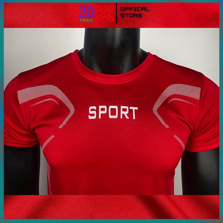 Áo thể thao nam SPORT cổ tròn ngắn tay đẹp vải thun lạnh cao cấp 20X96E