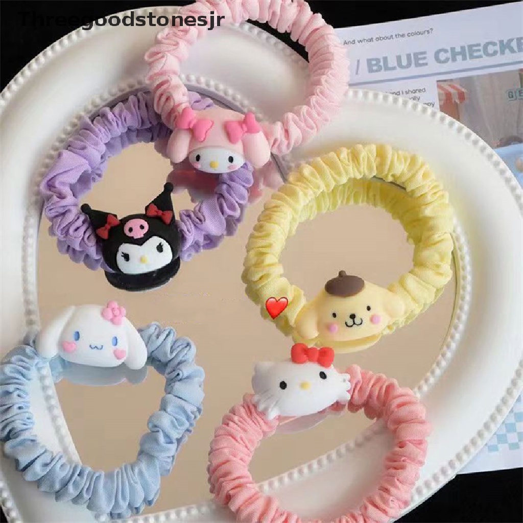 Dây Cột Tóc Scrunchies Co Giãn Hình Thú Hoạt Hình Đáng Yêu Cho Nữ JR