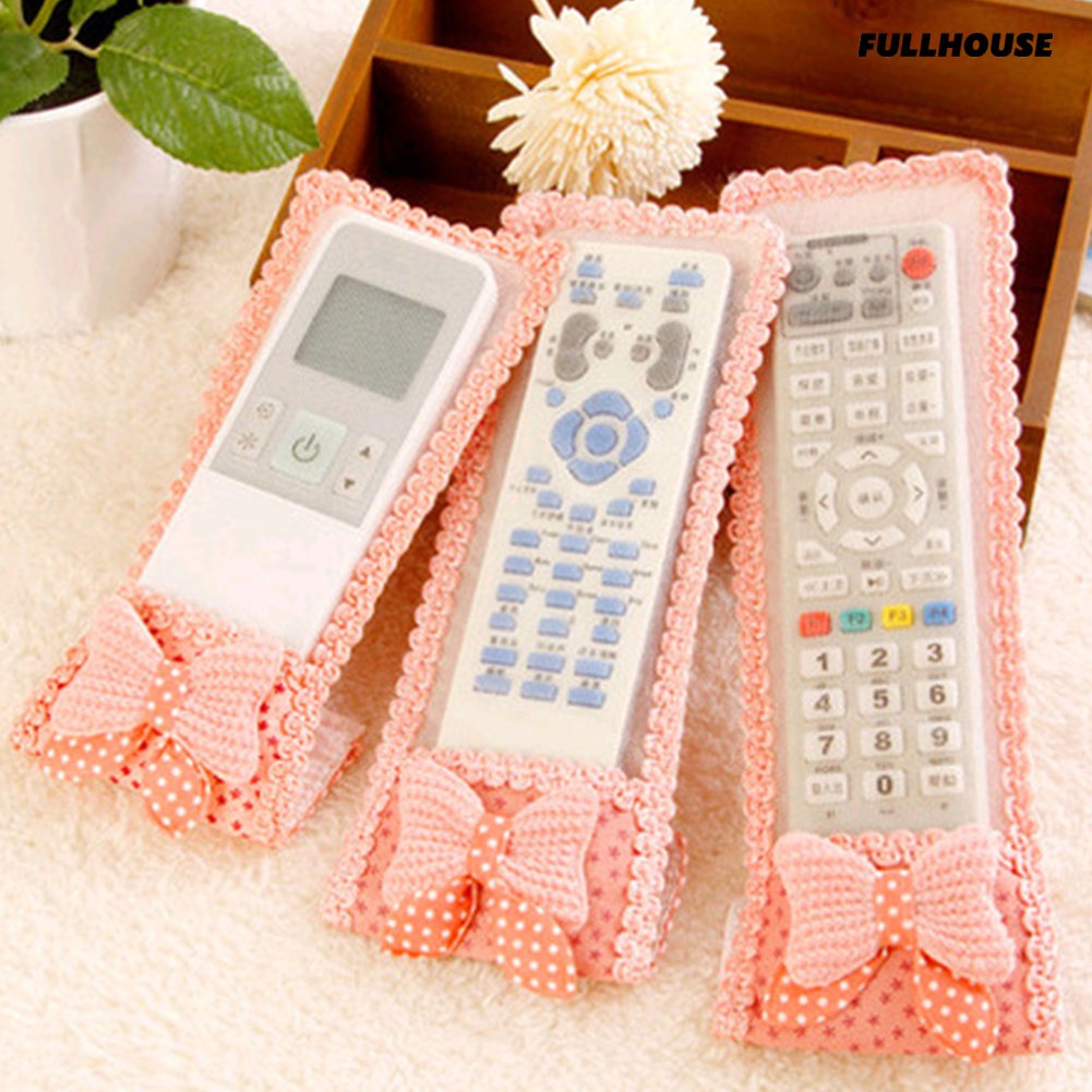 ☀Vỏ Bọc Điều Khiển TV Từ Xa Chống Bụi Đính Nơ Bằng Vải Ren Ốp