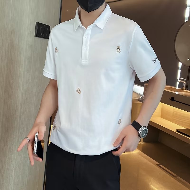 áo polo Nam Hàn Quốc simple fashion lụa Cảm giác thiết kế tr ư ởng thành gió Áo Mùa Hè Nam Trang chủ Hàng tr ă m Breathable và thoải mái
