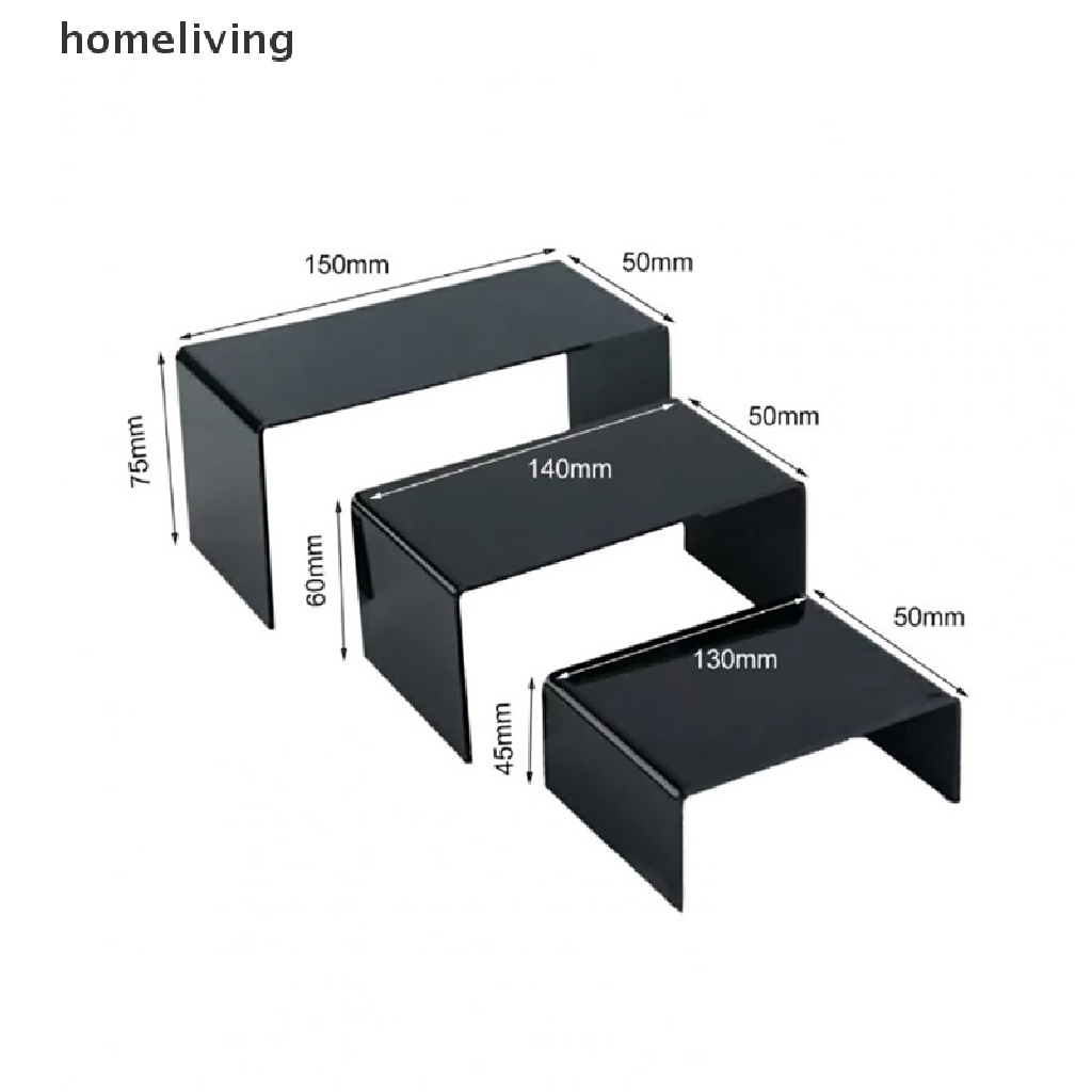 Bộ 3 Giá Đỡ Trưng Bày Giày Dép / Nón / Kính Cửa Sổ Bằng Acrylic Tiện Dụng