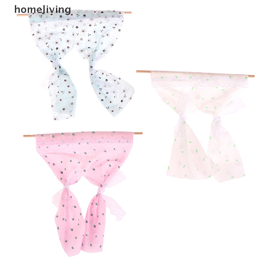 1 Rèm Cửa Ren Hoa Cúc Xinh Xắn Cho Nhà Búp Bê Tỉ Lệ 1: 12