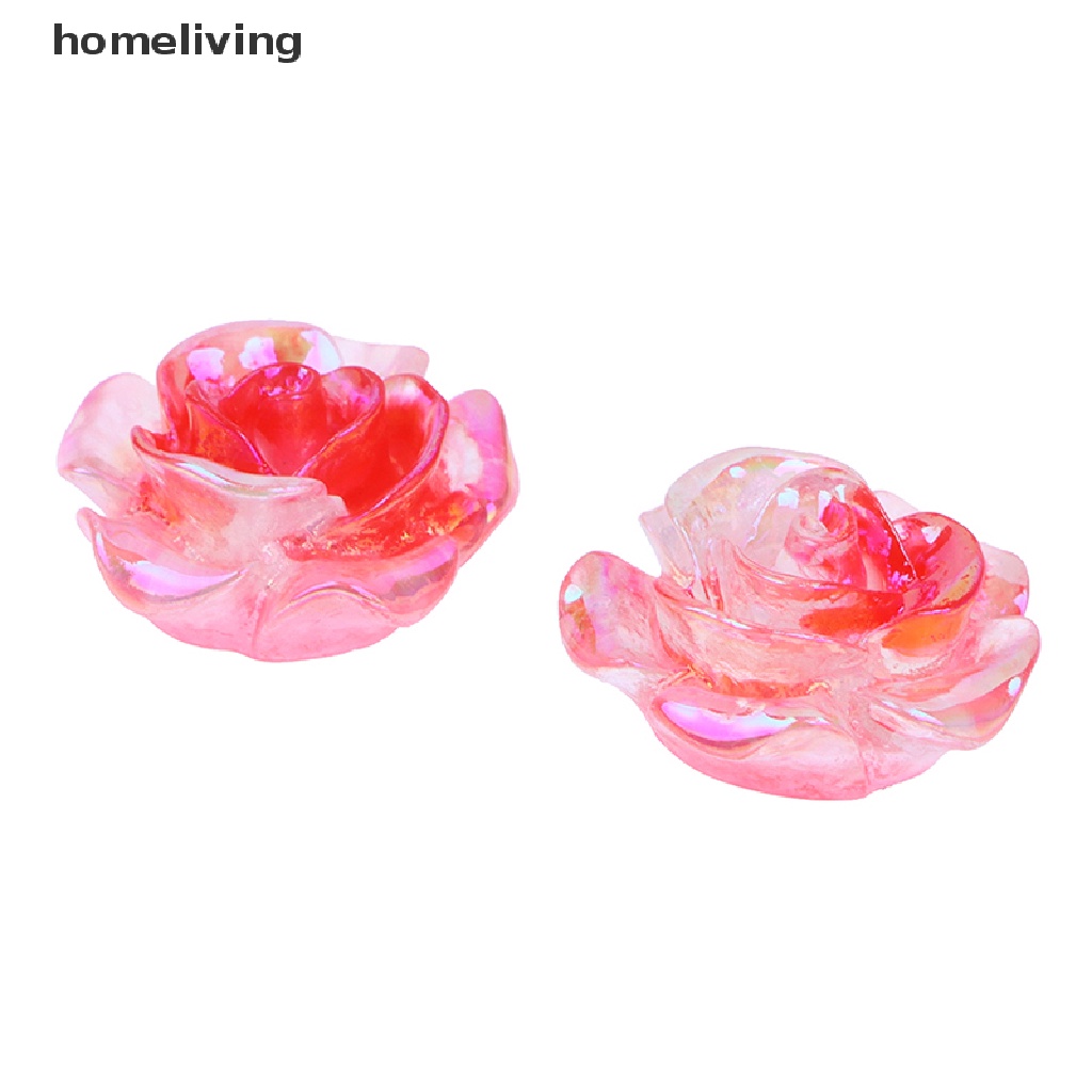 Set 2 Mô Hình Hoa Hồng Dạ Quang Mini Bằng Nhựa Resin Trang Trí Nhà Cửa Sân Vườn DIY