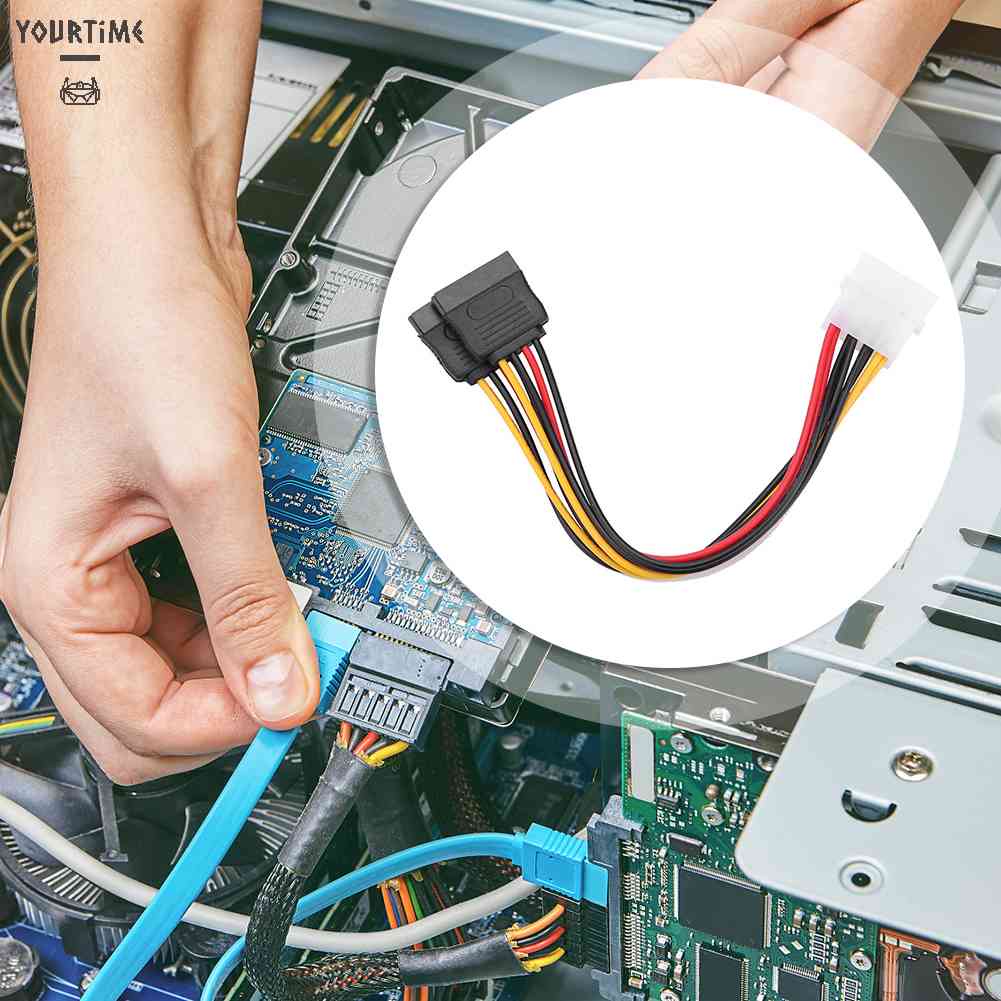 Dây Cáp Kết Nối Nguồn Điện 4 Pin Sang 15Pin Cho Máy Tính