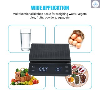 0.3g~3000g High Precision Digital Scale with Waterproof Surface Electronic Scale LED Display with Backlight Portable Kitchen Scale Baking Scale Coffee Scale