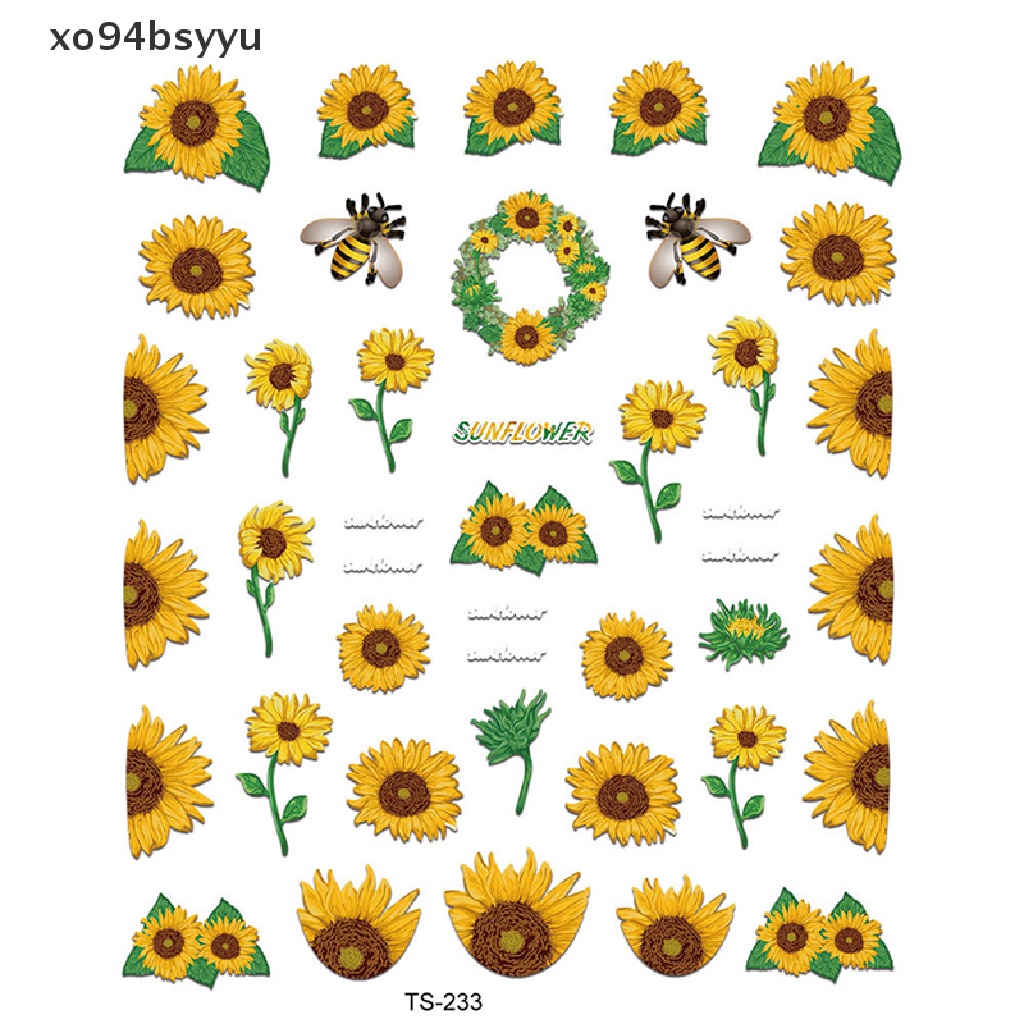 Miếng Dán Chuyển Nước Trang Trí Móng Tay Xo94Bsyu Họa Tiết Hoa Hướng Dương Xinh Xắn Cho Nữ VN