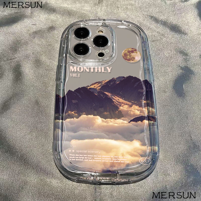 ✅Ốp Điện Thoại Mềm Trong Suốt Chống Sốc Hình Núi Tuyết Cho Apple Iphone 13 iPhone14xr / promax127 / 8p / 11