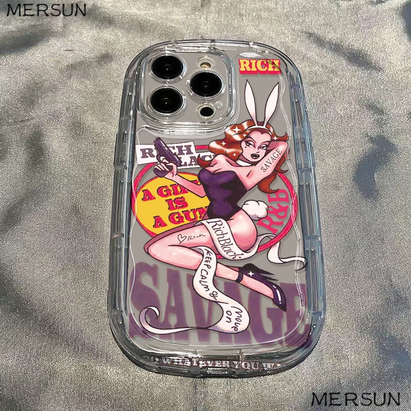 ✅Ốp Điện Thoại Mềm Trong Suốt Chống Sốc In Hình Cô Gái Thỏ Cho Iphone Xs / apple 1211 / 8piPhone1413promax 7 / xr SFII