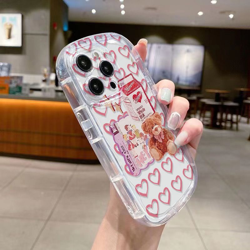 ✅Ốp Điện Thoại Mềm Trong Suốt Chống Sốc Họa Tiết Gấu Dễ Thương Cho Iphone 8p 13 12 14 117Promax Xs NJ3A