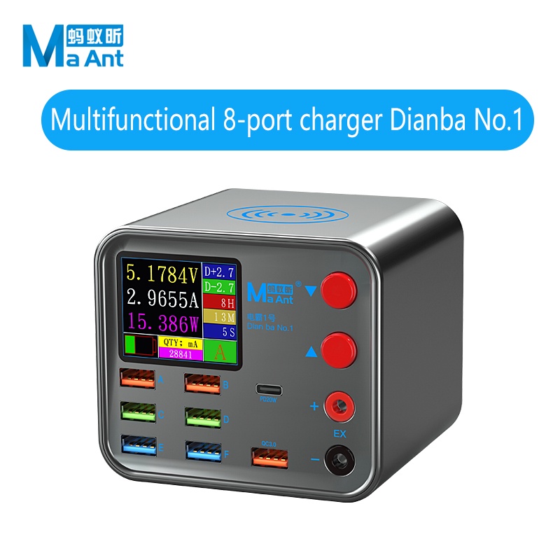 Bộ Sạc Nhanh Không Dây 8 Cổng USB PD Có Chức Năng Sửa Chữa Điện Thoại Di Động