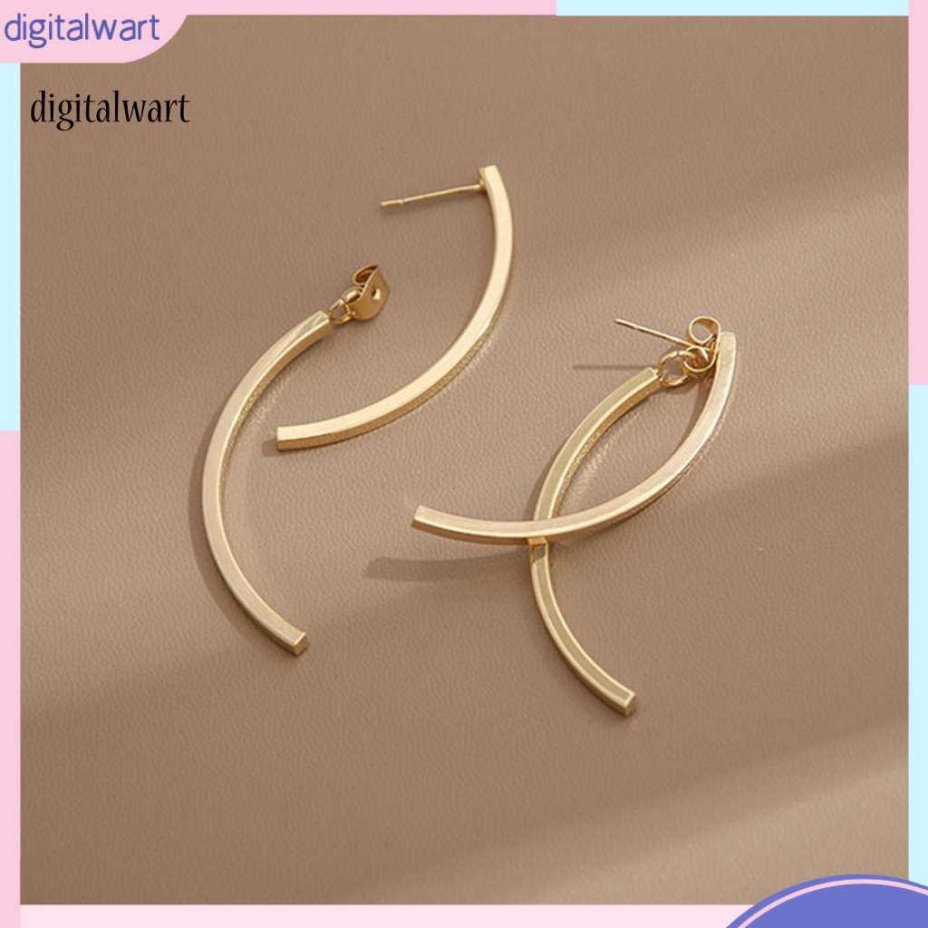 Kỹ Thuật Số| 1 Đôi Bông Tai Dài Dạng Xỏ Kiểu Dáng Hình Học Thời Trang Dành Cho Nữ