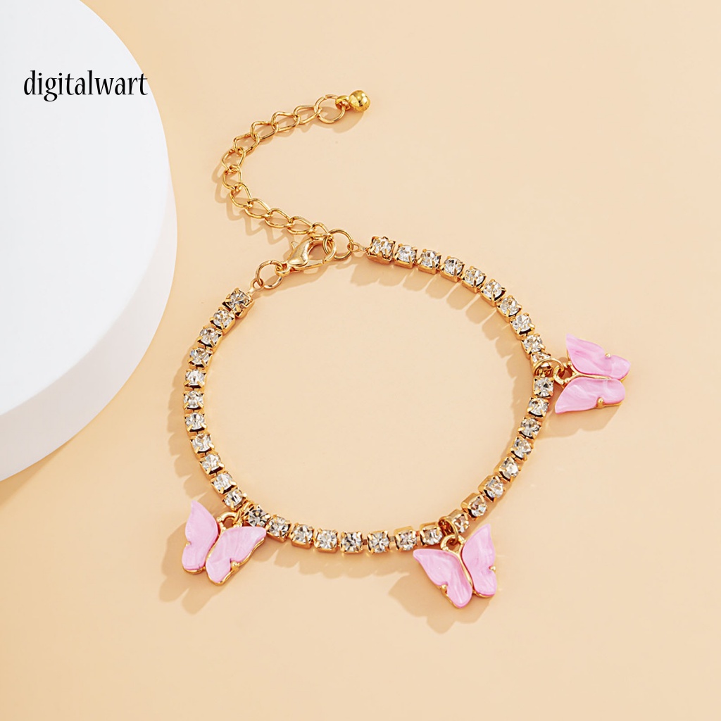 Kỹ Thuật Số| Vòng Tay Hình Bướm Đính Đá Lấp Lánh Đơn Giản Cho Nữ