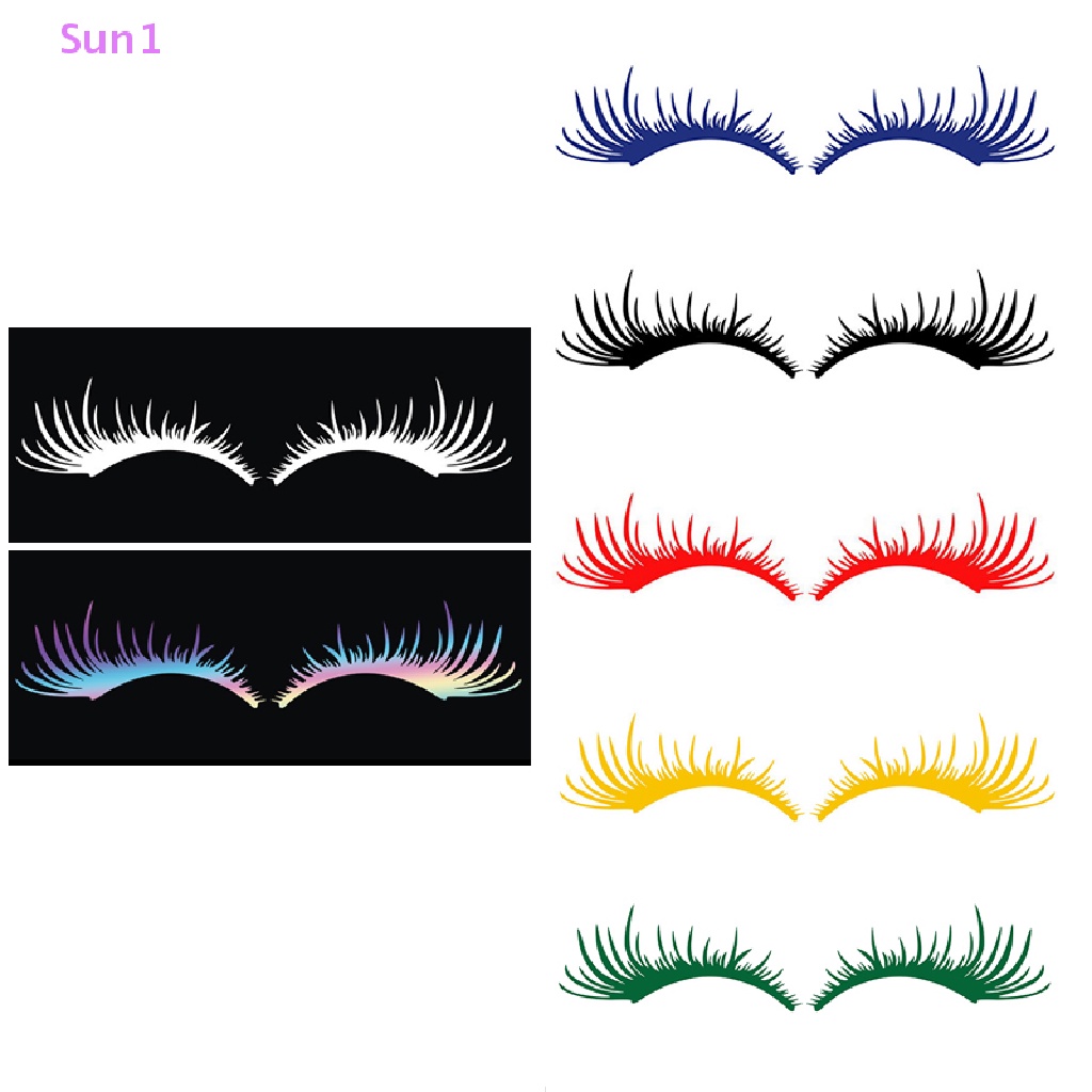 1 Cặp Nhãn Dán Đèn Pha Xe Hơi Hình Đôi Mắt Giả 3D Vui Nhộn Sun1 > 1 Cặp