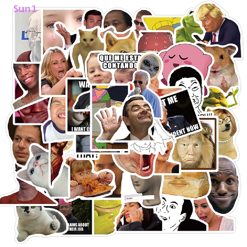 Set 50 Miếng Dán Hình Biểu Tượng Cảm Xúc Thời Trang Trang Trí Ván Trượt