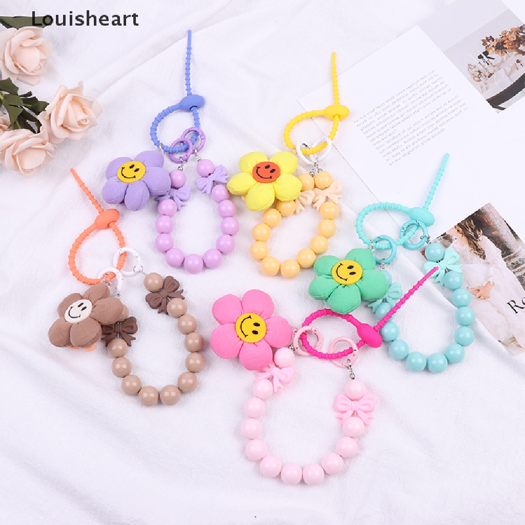 Louisheart Vòng Tay Chuỗi Hạt Màu Kẹo Hình Hoa Hướng Dương Cười Mặt Cười Có