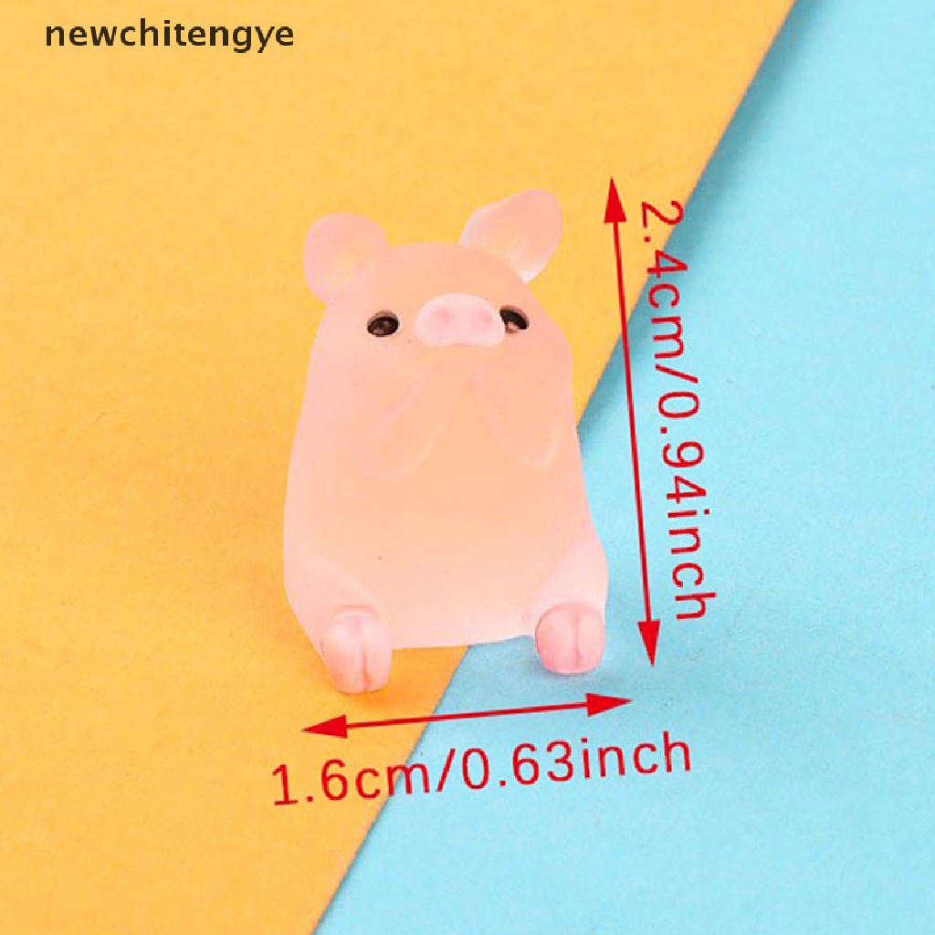 Set 6 Mô Hình Chú Heo Bằng Nhựa Phát Quang Trang Trí Tiểu Cảnh