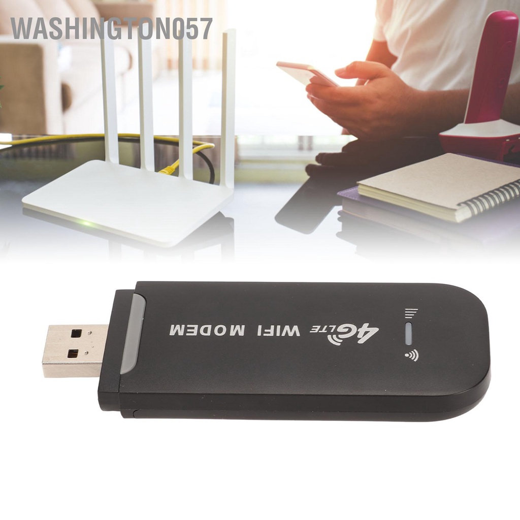 Washington057 4G LTE USB Router WiFi 150Mbps Hỗ Trợ 10 Người Dùng Di Động Modem Wifi Cho Máy Tính Bảng laptop Đen