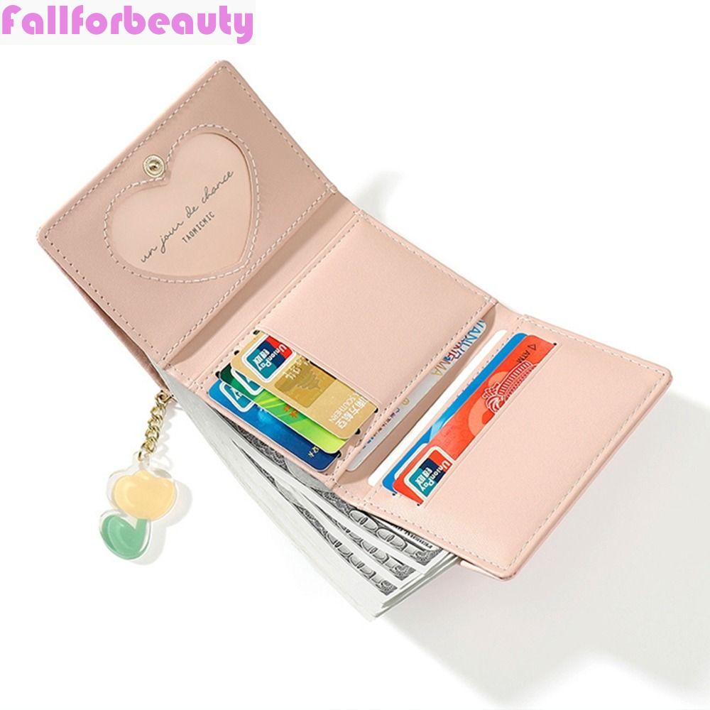 Fallforbeauty Ví Gấp Nhiều Ngăn Đựng Thẻ In Họa Tiết Hoa Tulip Nhiều Ngăn Cho Nữ