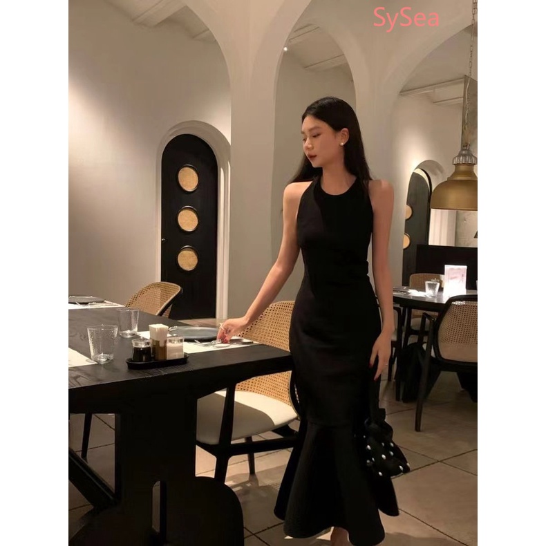 Đầm Đuôi Cá Sát Nách Màu Đen Thời Trang Cho Nữ