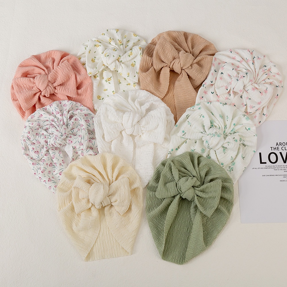 1 Mũ Turban Mềm Mại Màu Trơn Cho Bé