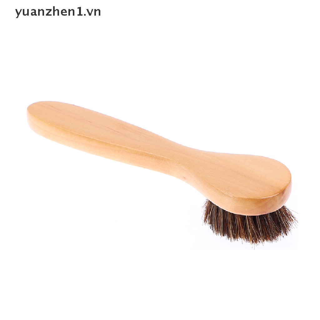 Bàn Chải Tắm Lông Ngựa Cán Dài Đầu Tròn Bằng Gỗ Trơn Mềm Mại Dành Cho Trẻ Em